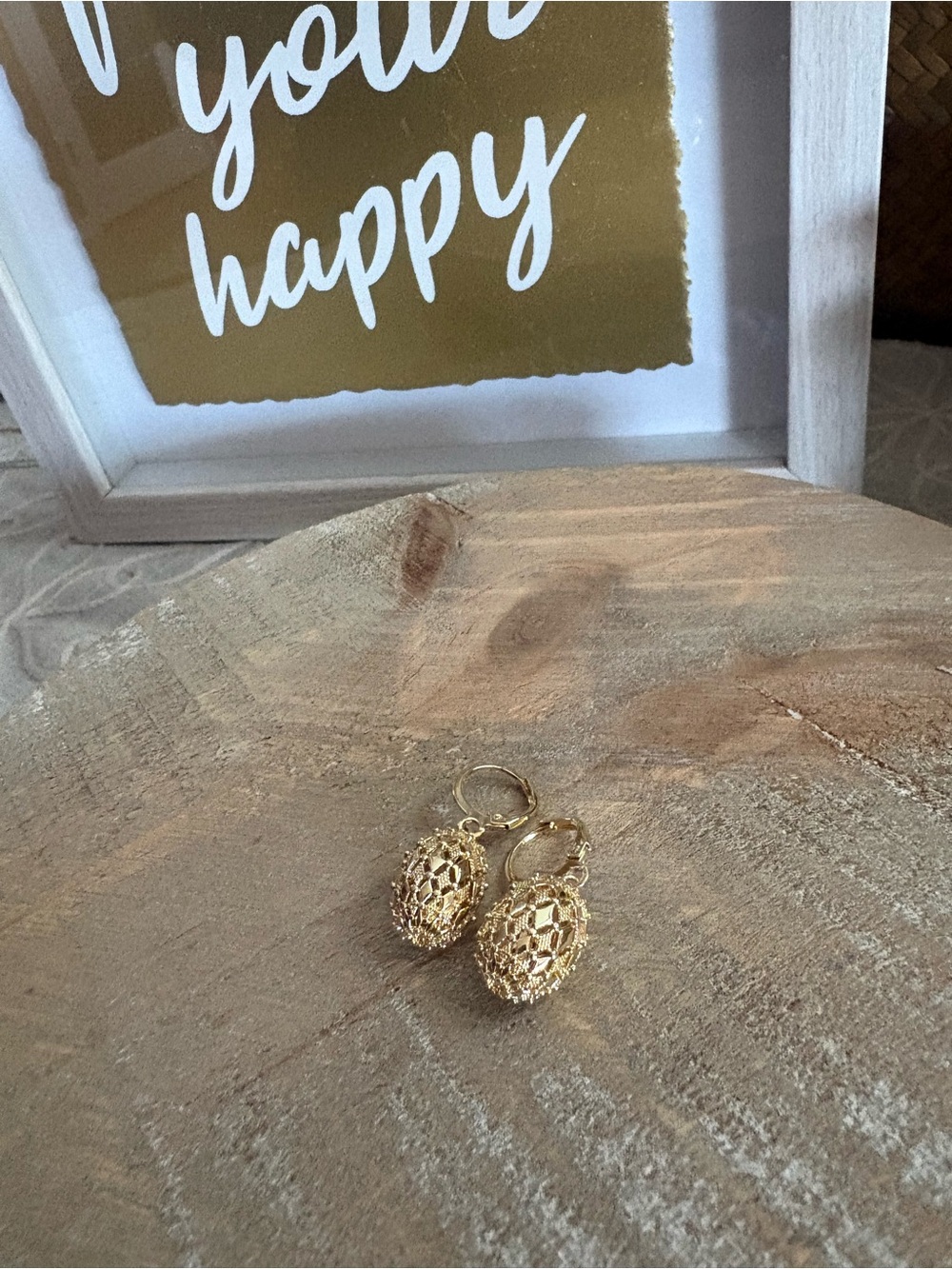 24K Gold Plated Dubai Style Dangle Drop Earrings | Khadijah Jewelers Collection